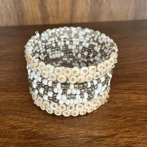 Cream Beaded Bangle